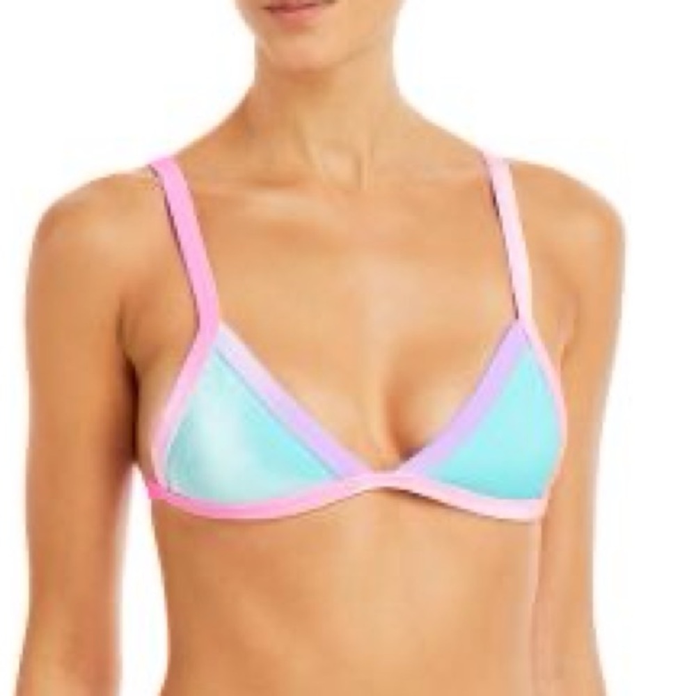 NWT Peixoto Tina color block bikini top in pastel color way